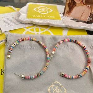 Colorful Reece Large Beaded Hoop Earrings